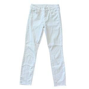 MOTHER Looker Ankle‎ Fray Jeans Glass Slipper White Women Size 25 Classic Denim